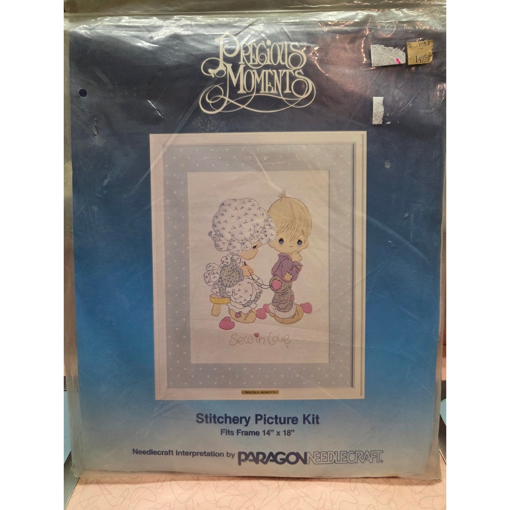 Vintage Precious Moments Sew In Love Stitchery Kit Paragon Needlecraft 1984 1077